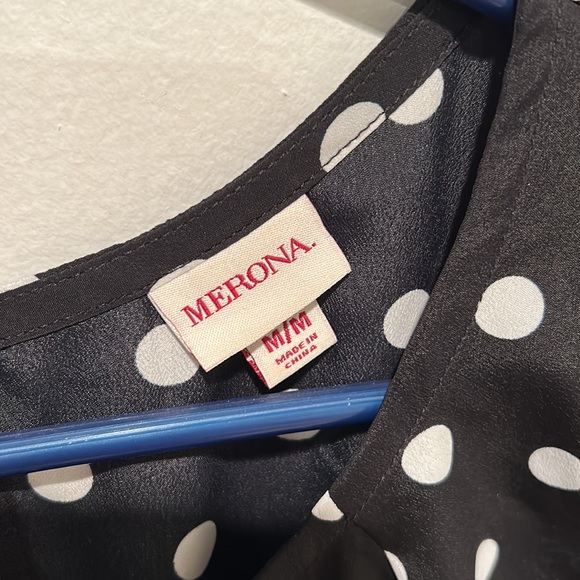 Merona Black and White Polka Dot Sleeveless Blouse - Picture 4 of 5